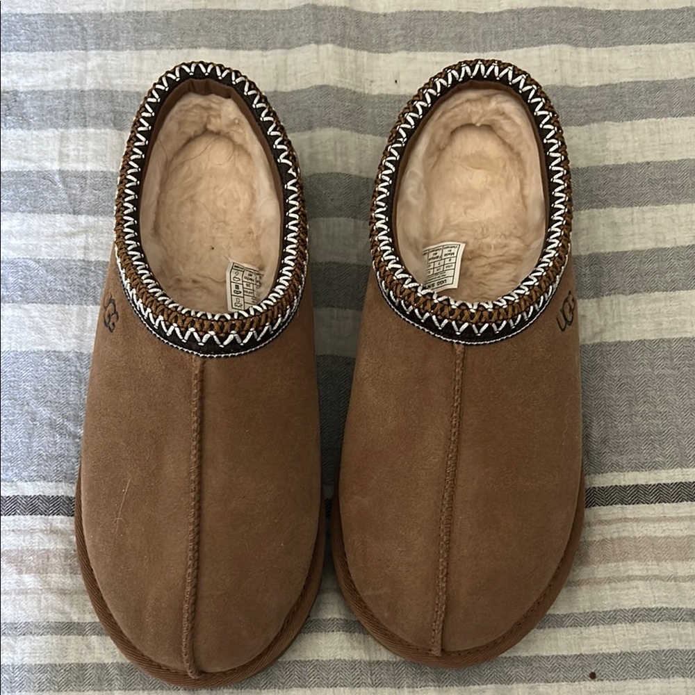 UGG Brown Suede Mules with Cream Lining